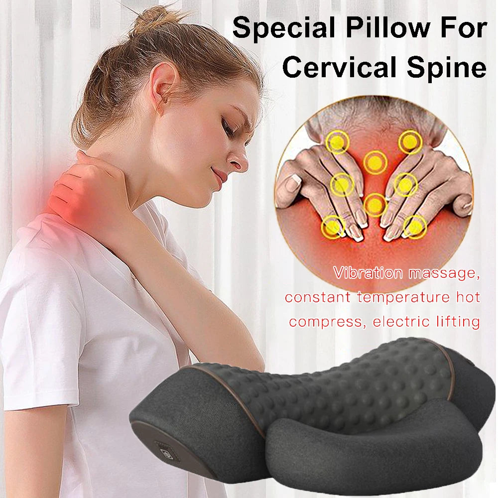 Neck Relief Pillow – Heat, Traction & Deep Massage