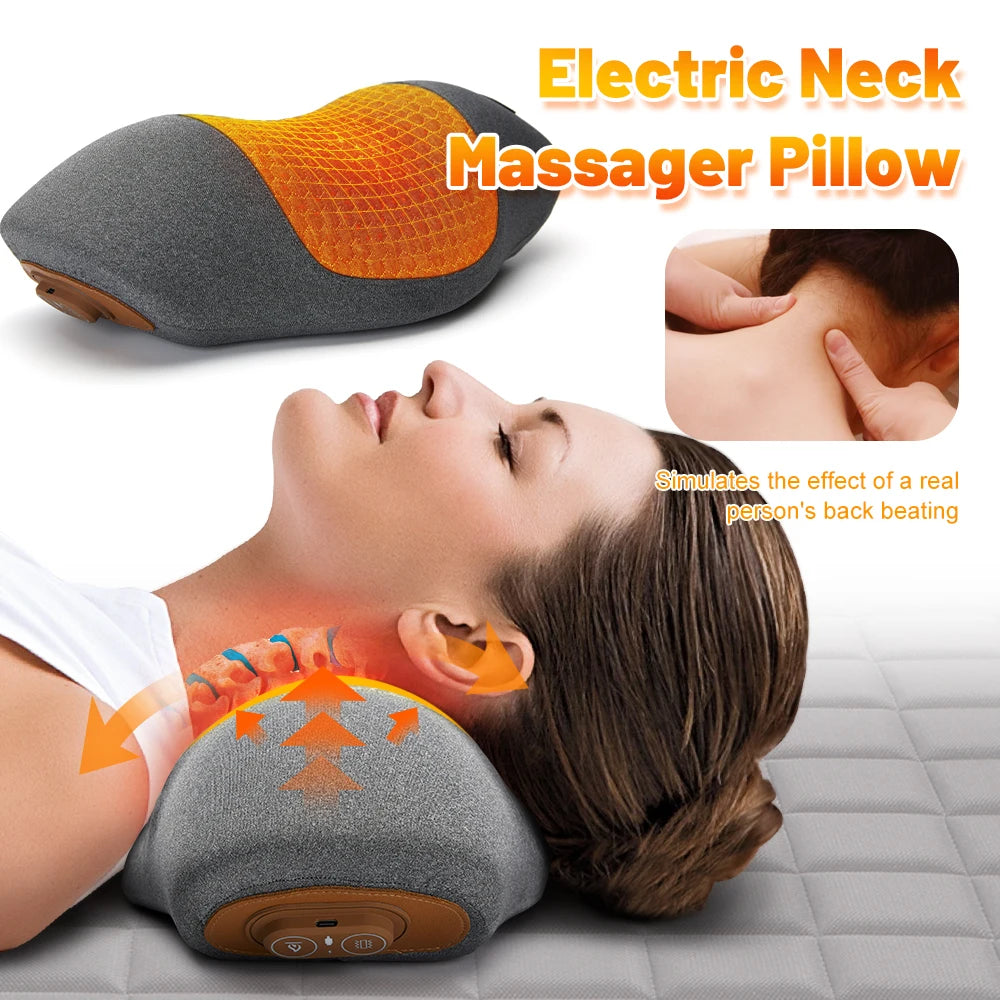 Neck Relief Pillow – Heat, Traction & Deep Massage