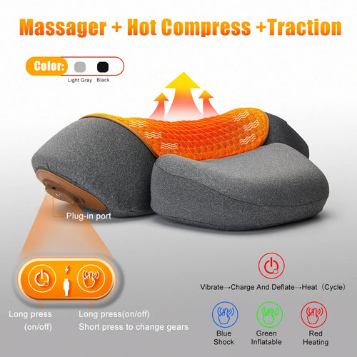 Neck Relief Pillow – Heat, Traction & Deep Massage