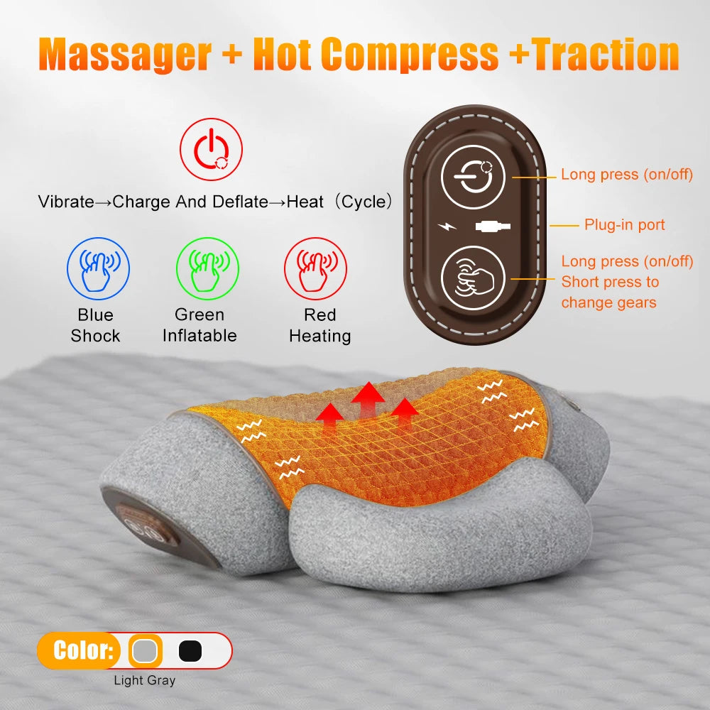 Neck Relief Pillow – Heat, Traction & Deep Massage