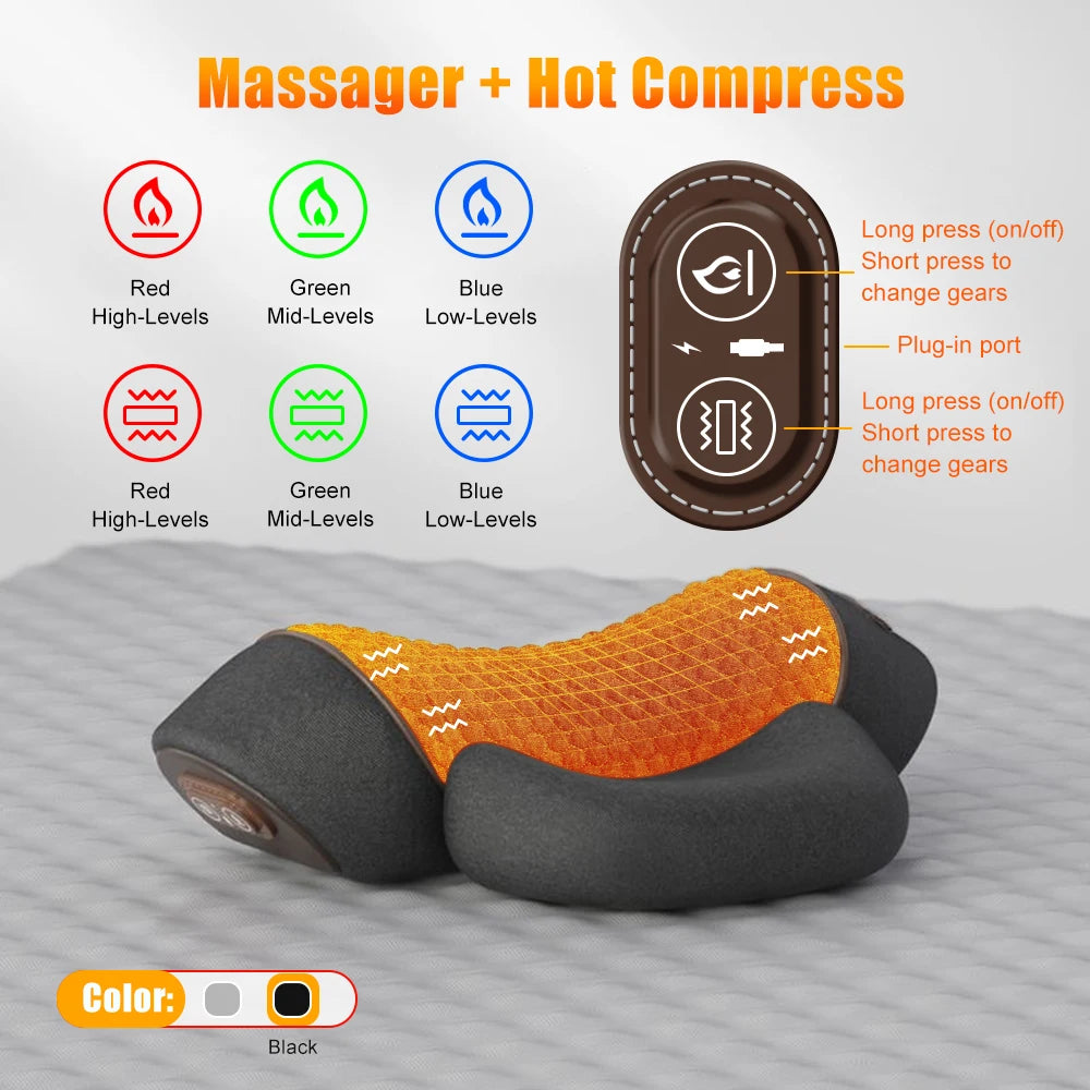Neck Relief Pillow – Heat, Traction & Deep Massage
